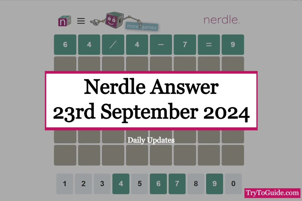 Nerdle Answer Today [Monday 23rd September 2024]