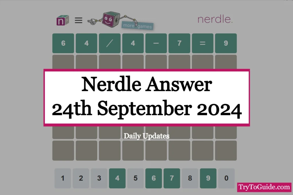 Nerdle Answer Today [Tuesday 24th September 2024]