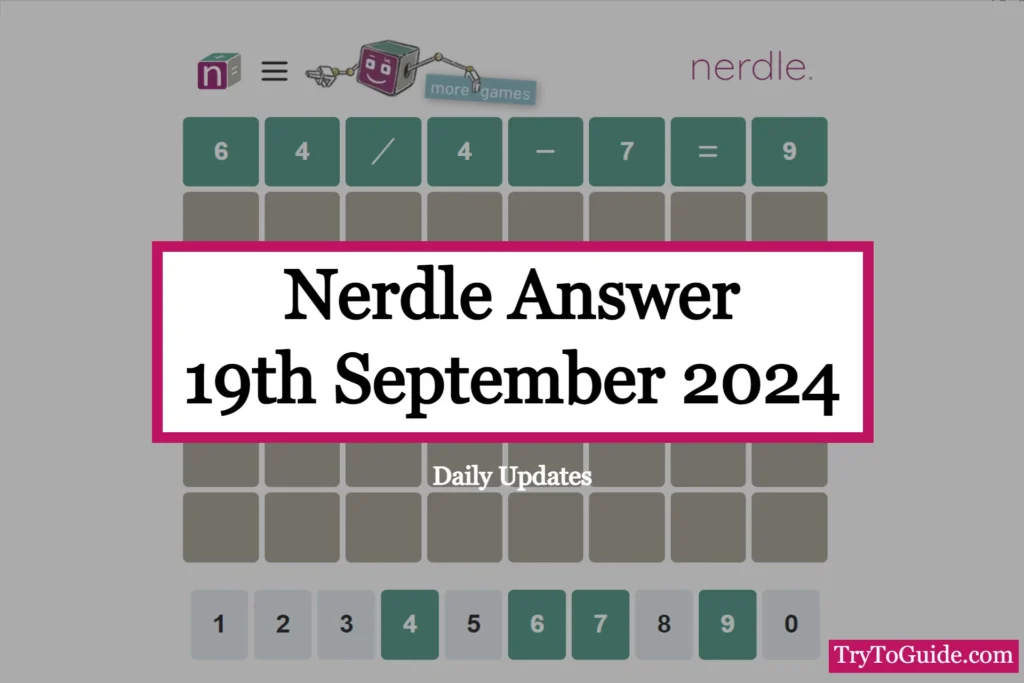 Nerdle Answer Today [Thursday 19th September 2024]