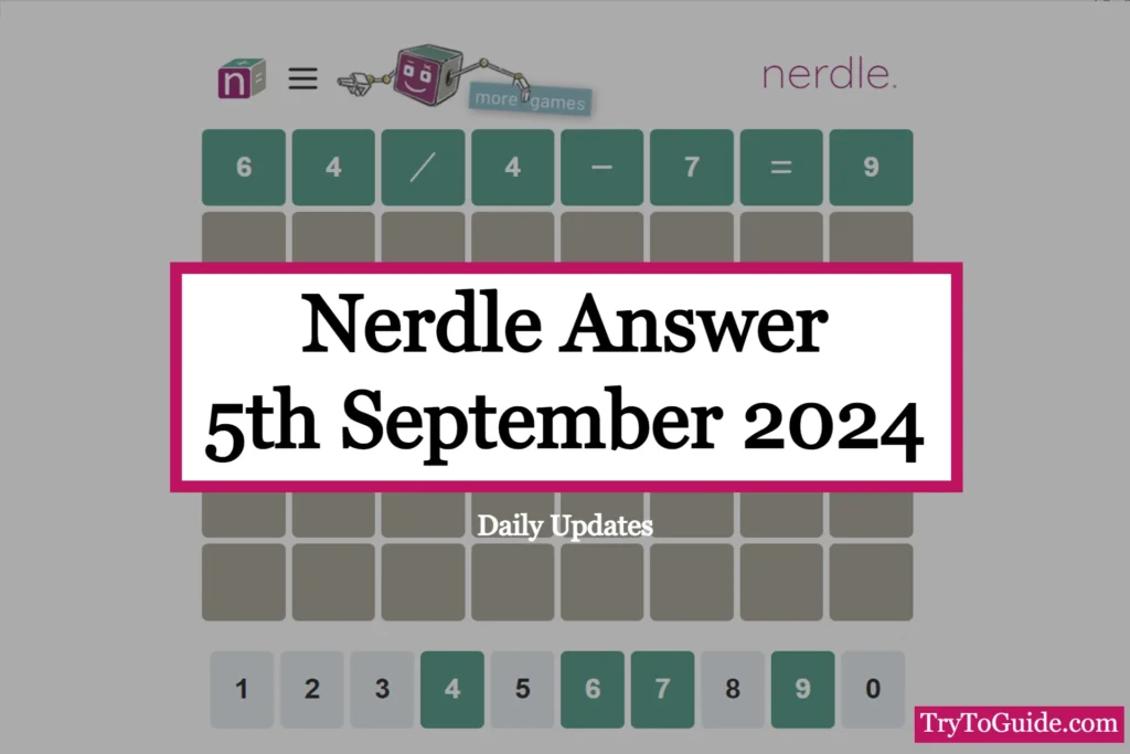 Nerdle Answer Today [Thursday 5th September 2024]