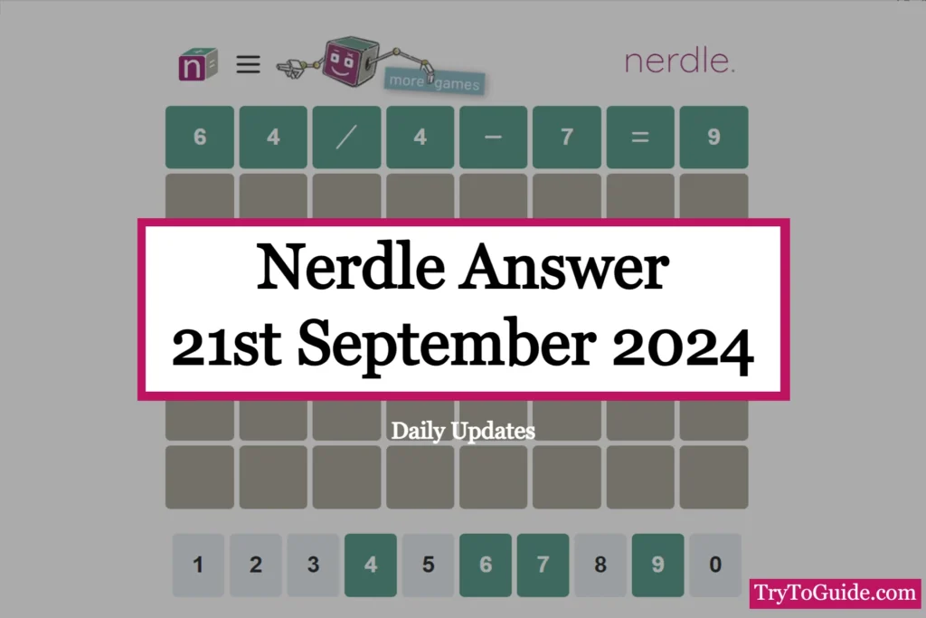 Nerdle Answer Today [Saturday 21st September 2024]